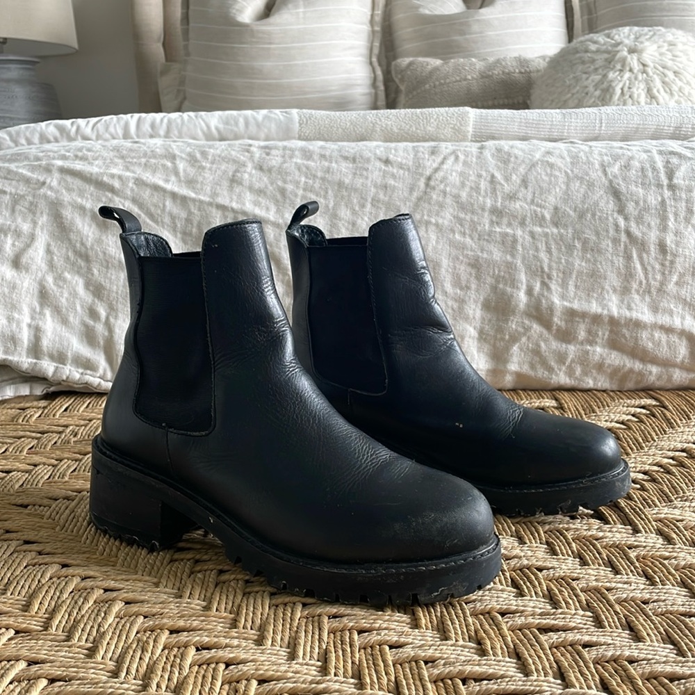 Black Leather Ankle Boots